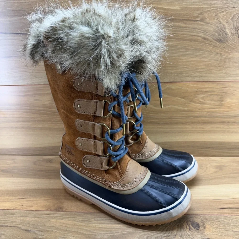 Sorel Joan Of Arctic Snow Boots 8 Faux Fur Tall Gorpcore Cottagecore Outdoor